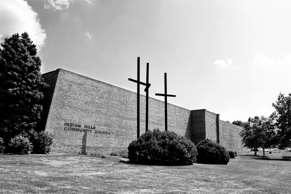 Three crosses outside of church