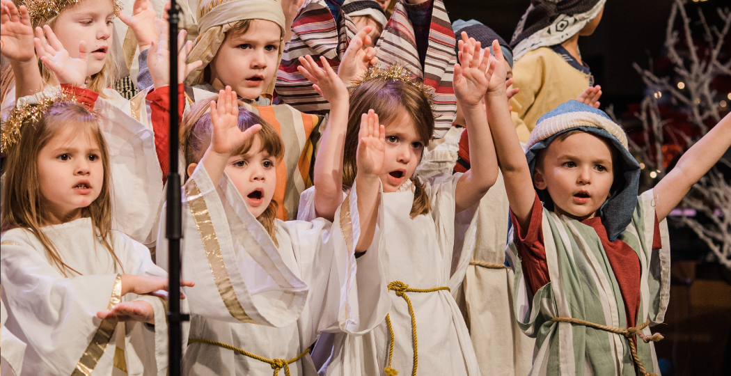 Children singing at Christmas