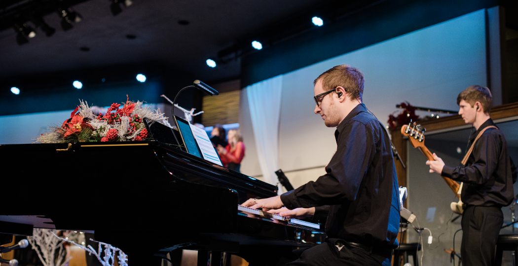 Man playing piano