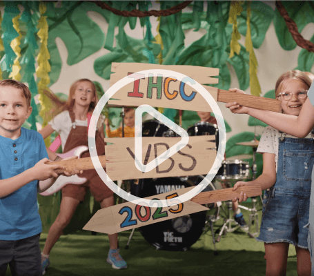 Kids singing on a music video