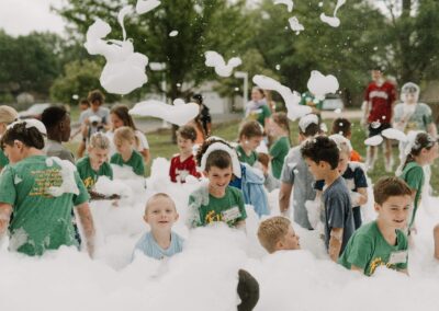 VBS kids having fun outside