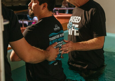 Man talking before baptism