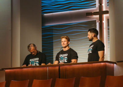 Kody Keller sharing his faith during baptism