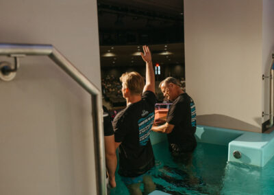 Kody Keller sharing his faith during baptism